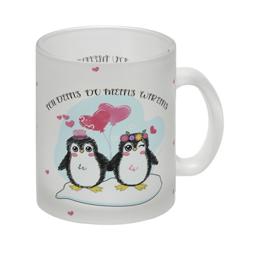 Pinguin pärchen glas tasse - pinguin,