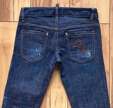 100%ORIG DSQUARED SUPER SLIM JEAN JEANS GR. ITAL. 38 F/W 14 S72LA0640 DUNKELBLAU