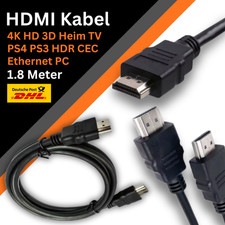 High Speed HDMI Kabel 1,8m 4k HD 3D Heim TV PS5 PS4 PS3 HDR Ethernet PC