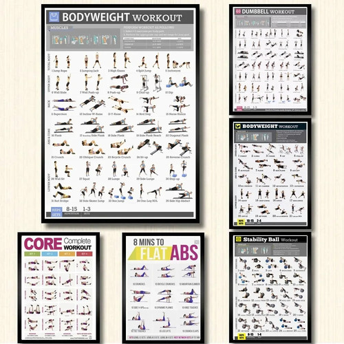 Workout wandbild hantel yoga - workout,