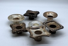 X-271 Konvolut versilberte Kerzenhalter (Krone) Antik, England