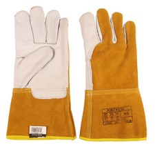 WIG-Schweißhandschuhe Portwest Ultra Gr. 9-10 Stulpen Glattleder weiß Spaltleder