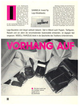 LEGO Modellautos 1/87 u. a. Sammeln / Invest-Tip - Zeitungsbericht - 3 Seiten !!