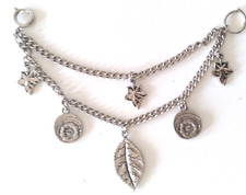 Charivari Ketten Anhänger Trachtenkette 6 Anhängern Rockstecker Silber Metall