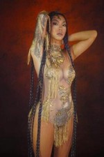 Womens Sexy Tassel Bodysuit