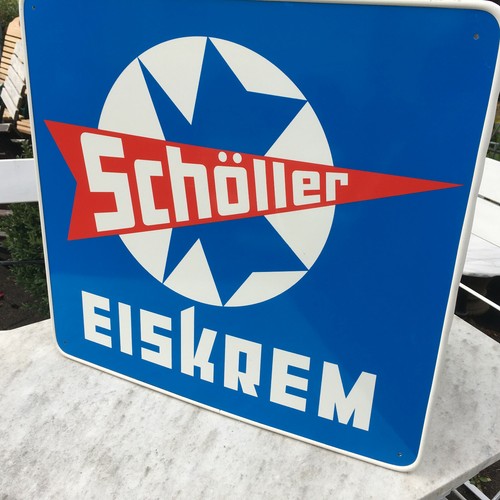 Altes reklameschild schöller - reklameschild, "schöller
