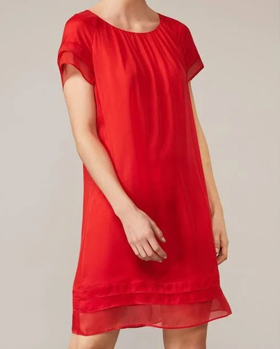 Lässiges rotes seidenkleid - lässiges,,