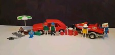 Playmobil Auto mit Motorboot auf Anhänger mit Zubehör, Vintage