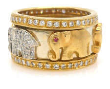Größe 57 Ring 750 GOLD 18 Karat Gelbgold Diamant diamond Rubin design G3762/25