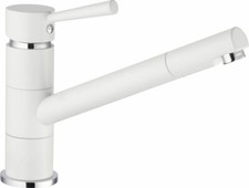Spültischarmatur Einhebelmischer Küchenarmatur drehbarer Auslauf matt weiß Bware