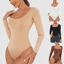 Sexy Damen Langarm Stringbody