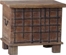 Holzbox im Kolonialstil, Holztruhe, Couchtisch, aus Massivholz, verziert - Mode