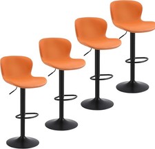 Orange PU Leder Barhocker 4er