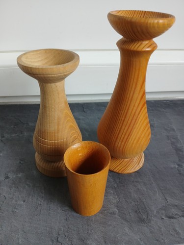 Vasen aus holz ddr - -,