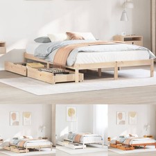 Massivholzbett mit 2 Schublade