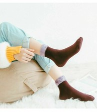 5 Paar Damen samt Socken Heim Innen Boden Bett Weich Dick Warm Schuhe Geschenk