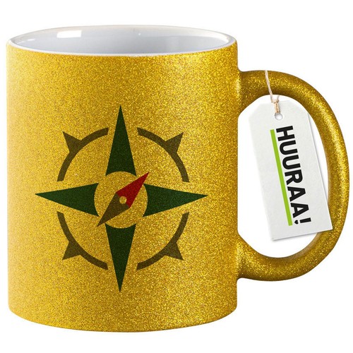Glitzertasse kompass bussole - glitzertasse,