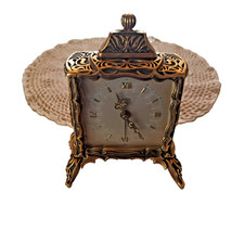 Schöne Tischuhr Wecker Messing Marke Emes mit Verzierungen  - super Zustand