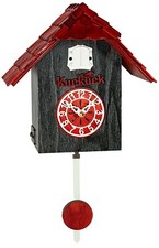 Kuckucksuhr 28cm rot schwarz