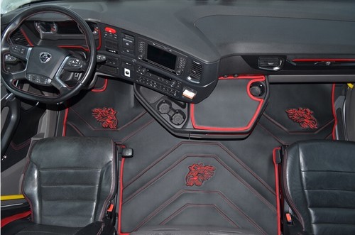 Lkw fußmatten schwarz - lkw, schwarz/rot
