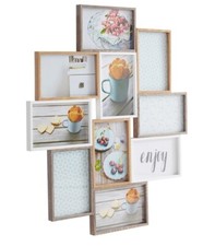 Galerierahmen Fotogalerie braun/ weiß  für 10 Fotos 10/15 cm