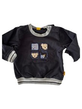 Steiff Kinder Pullover Gr. 68 Blau mit Bären-Motiven Casual