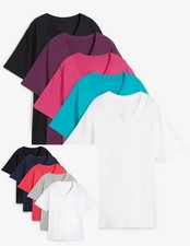 5 Damen Shirt Long pink blau