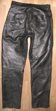 " MODEKA " Herren- LEDERJEANS / Biker- Lederhose in schwarz ca. W33"/L34"