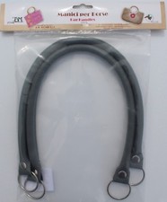 1 Paar hochwertige Taschengriffe, lederoptik, glatt, grau, 55cm