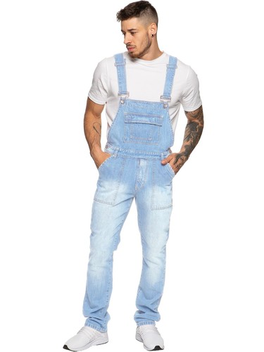 Enzo mens dungarees jeans - mens,