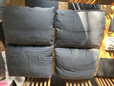 4 Große Sofakissen in grau / Anthrazit
