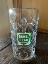 Maßkrug Bierkrug Glas 1ltr. Brauerei Röhrl Straubing