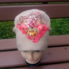 Beige Merinowolle gefilzt