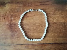 Vintage 70er Perlenkette Kette weiß echte Perlen schönes Lüster 45 cm