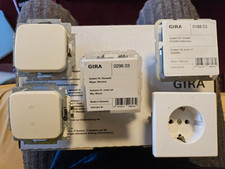 Konvolut - Gira Schalterprogramm - Creme/Reinweiß - 3x Wechsel. - 2 Steckdosen