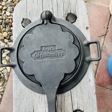Antikes Waffeleisen Aus Gusseisen Angela Grandmere Frankreich 20cm