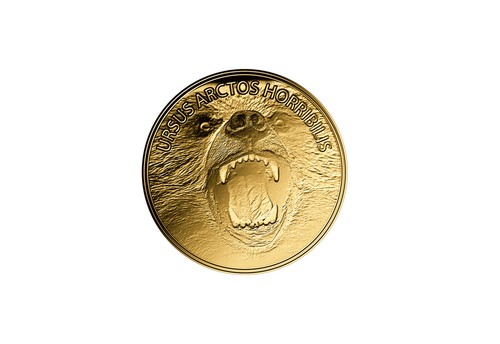 Goldmünze motiv grizzlybär - goldmünze,