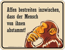 Sprüche-Schilder Affen