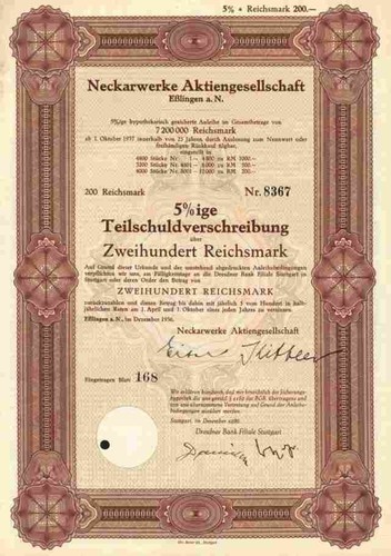 Neckarwerke 1936 esslingen - ag,
