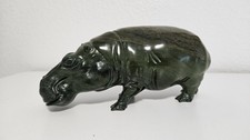 Nephrit-Jade Nilpferdskulptur / Flusspferdfigur 