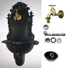 Antik Alu Bassena Garten Wand Brunnen Wandbrunnen mit Kran u. Ablaufset FOU-2B