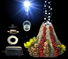 TOP Aquarium Deko sprudelnder 🍀 VULKAN ✚ LUFTPUMPE ✚ ZUBEHÖR 🍀 Höhle Luftstein