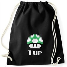 Turnbeutel Geburtstag Retro Pixel-Pilz 1-Up-Pilz Level-Up Gaming Konsole 90er