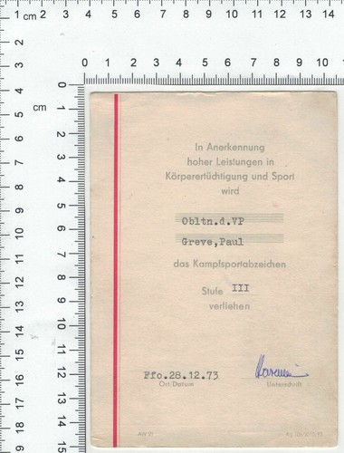 Ddr urkunde oberstleutnant - ddr,