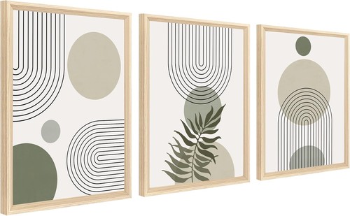 3pcs abstrakt boho - 3pcs, salbei
