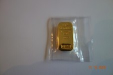 Goldbarren 1 oz Degussa historisches Design (Blockform) gegossen .