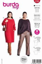 Schnittmuster Damenkleid, Pulloverkleid und Pullover Burda a5796 44-54