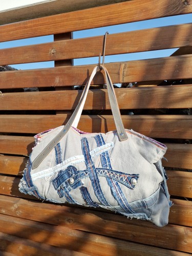 Handtasche upcycling jeans - handtasche,