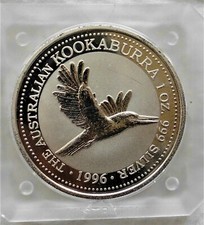 Münze 1oz. 999 Silver 1996, 1 Dollar "The Australian Kookaburra" 31,6 Gr- NACHL