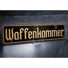 40cm Wikinger Waffenkammer Metall Wand-Deko Blech Schild Wandbild Jagd Werkstatt